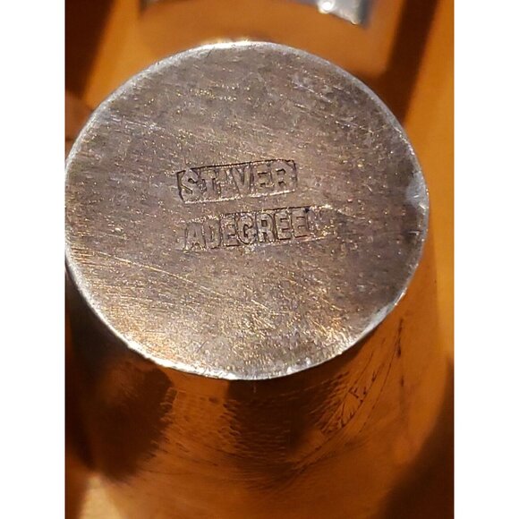 Antique Signed Chinese Sterling Silver JADEGREEN Cup 2.5" Bamboo Design - Picture 3 of 6